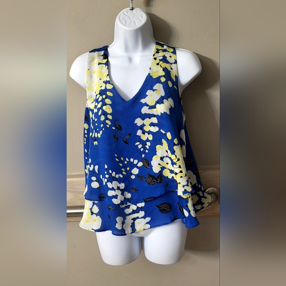 Liz Claiborne Blue Floral Blouse PM